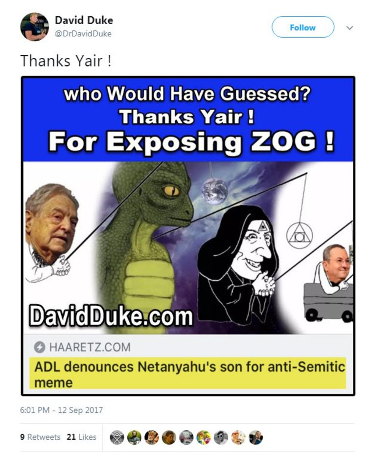 הציוץ של דיוויד דיוק. צילום מסך מתוך טוויטר