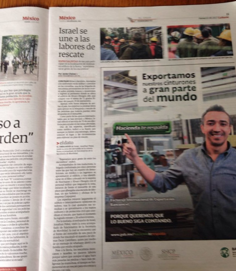 כתבה על המשלחת הישראלית בעיתונות המקומית. צילום: משרד החוץ