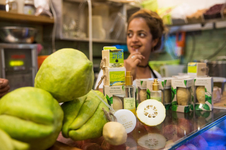 &quot;ריח של שיקוי אהבה&quot;. מוצרי האתרוגים של חזאי, צילום: יונתן זינדל, פלאש 90
