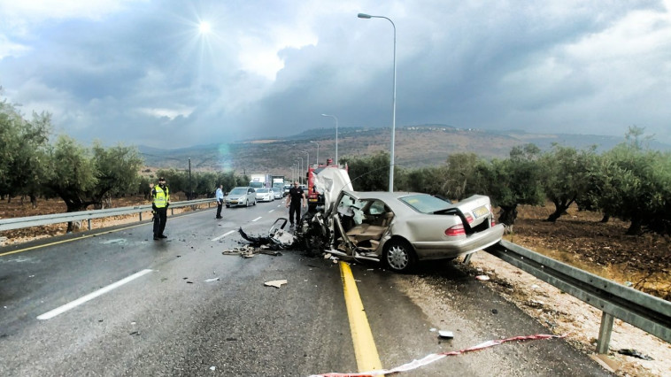 תאונת הדרכים בצפון. צילום: דוברות המשטרה