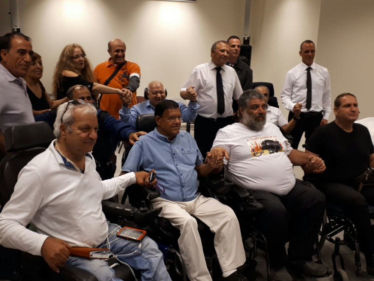  ראשי ארגוני הנכים במסיבת העיתונאים 