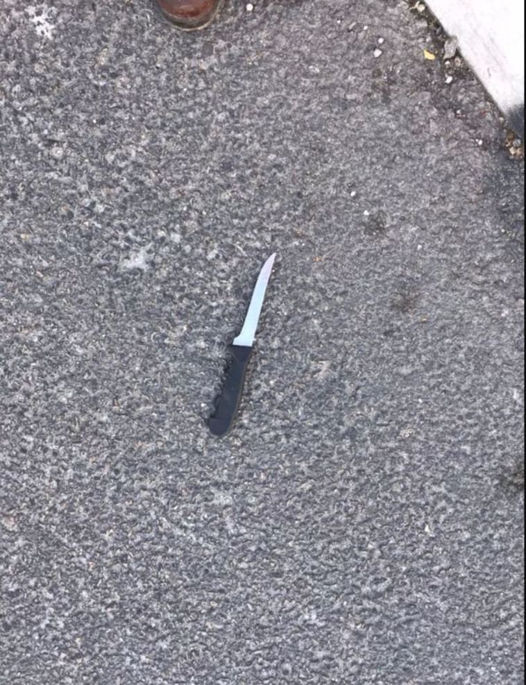 הסכין שבאמצעותה בוצע ניסיון הדקירה. צילום: דובר צה&quot;ל