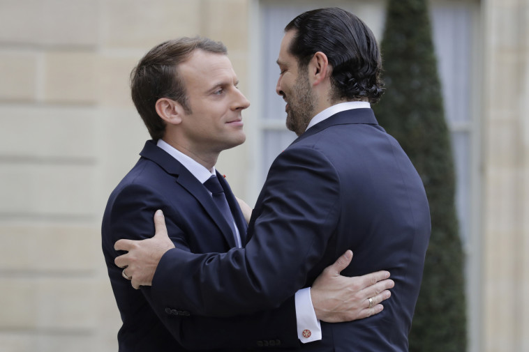 אל-חרירי בפגישה עם מקרון. צילום: AFP