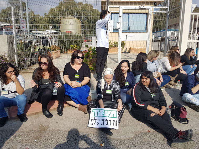 עובדי טבע מפגינים בקרית שמונה. צילום: מאיר וקנין