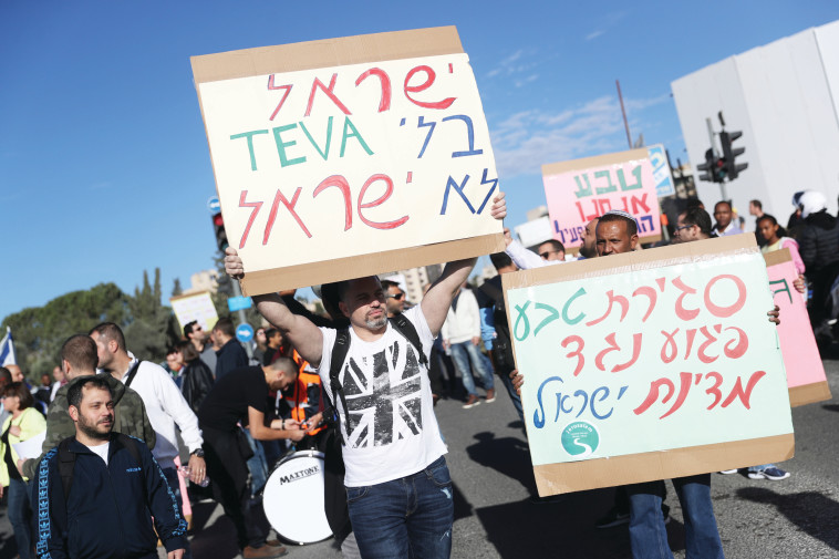 עובדי טבע מפגינים. צילום:  יונתן זינדל, פלאש 90