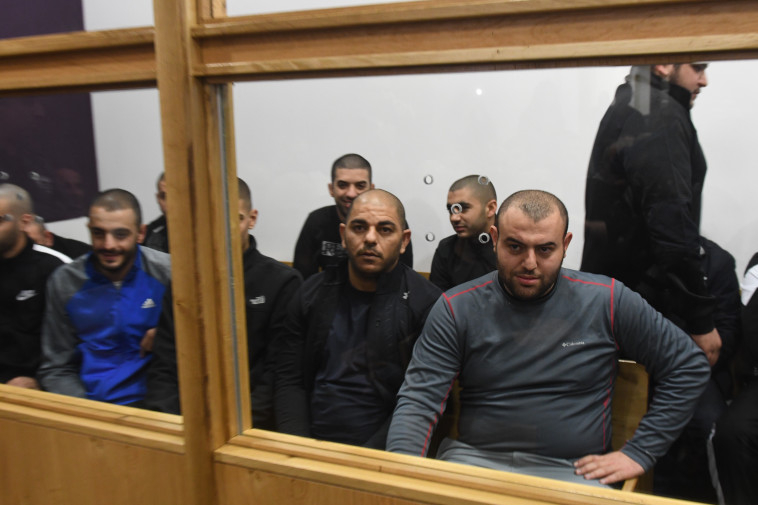 העצורים בפרשת ארגון הפשיעה במשולש. צילום: אבשלום ששוני