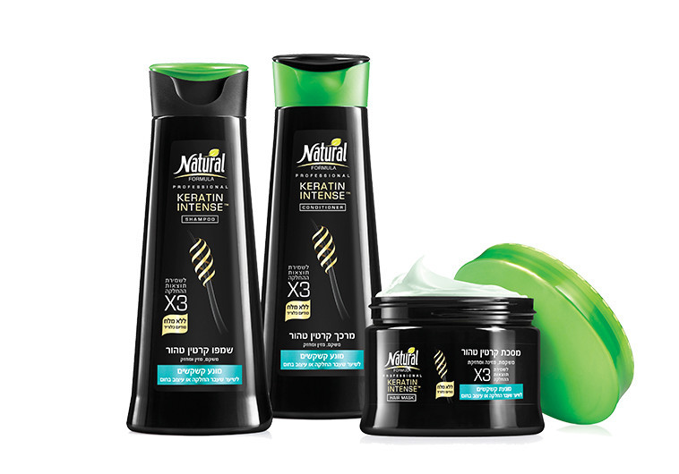  סדרת קרטין אינטנס לשיער שעבר החלקה של נטורל פורמולה. צילום: יח&quot;צ