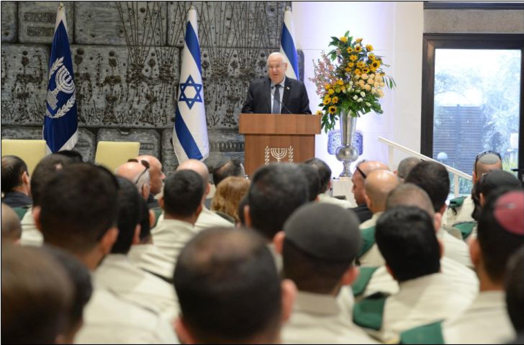 הנשיא ריבלין נואם בפני לוחמי ימ&quot;ס. צילום: מארק ניימן, לע&quot;מ