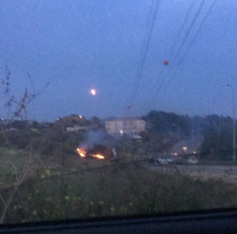 זירת התרסקות מטוס ה-F-16