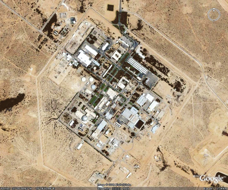 הכור בדימונה מהאוויר. צילום: google earth