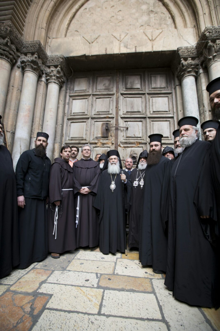 המחאה בכנסיית הקבר. צילום:  Mab-CTS 