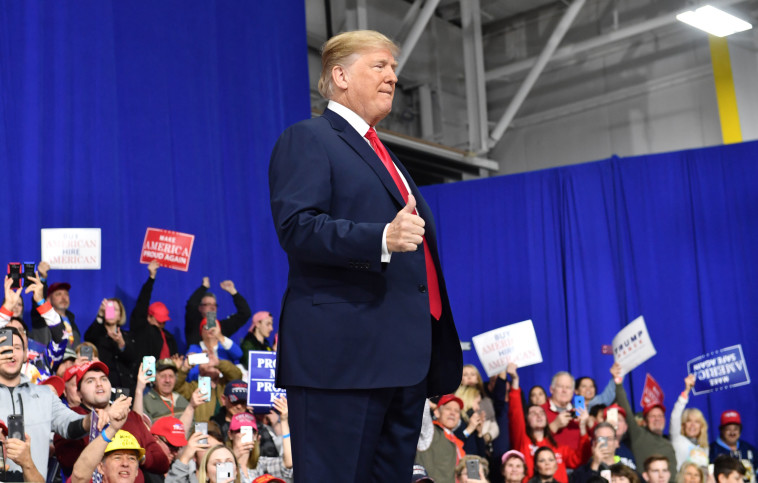 טראמפ בעצרת בפנסילבניה. צילום: AFP