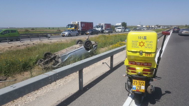 תאונת הדרכים בכביש 35. צילום: תיעוד מבצעי מד"א