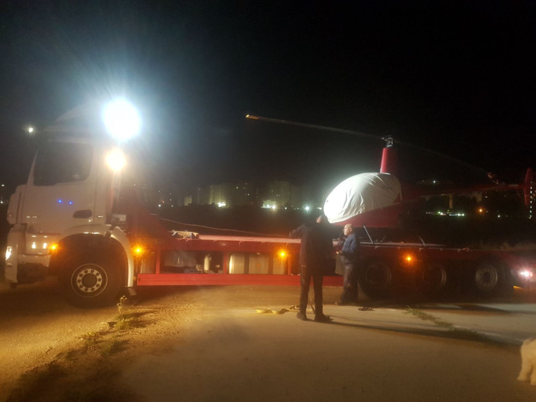 ללא אישורים וללא רישיון טייס. המסוק המוחרם, צילום: דוברות המשטרה