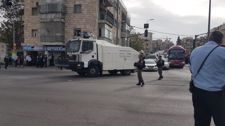 הפגנת החרדים בירושלים. צילום: דוברות המשטרה