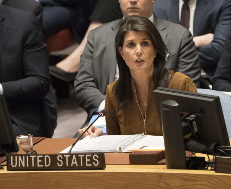 היילי אתמול במועצת הביטחון. צילום: AFP