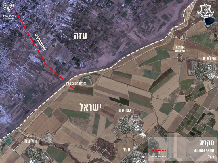 תוואי המנהרה שהושמדה בעזה תוואי המנהרה שהושמדה בעזה