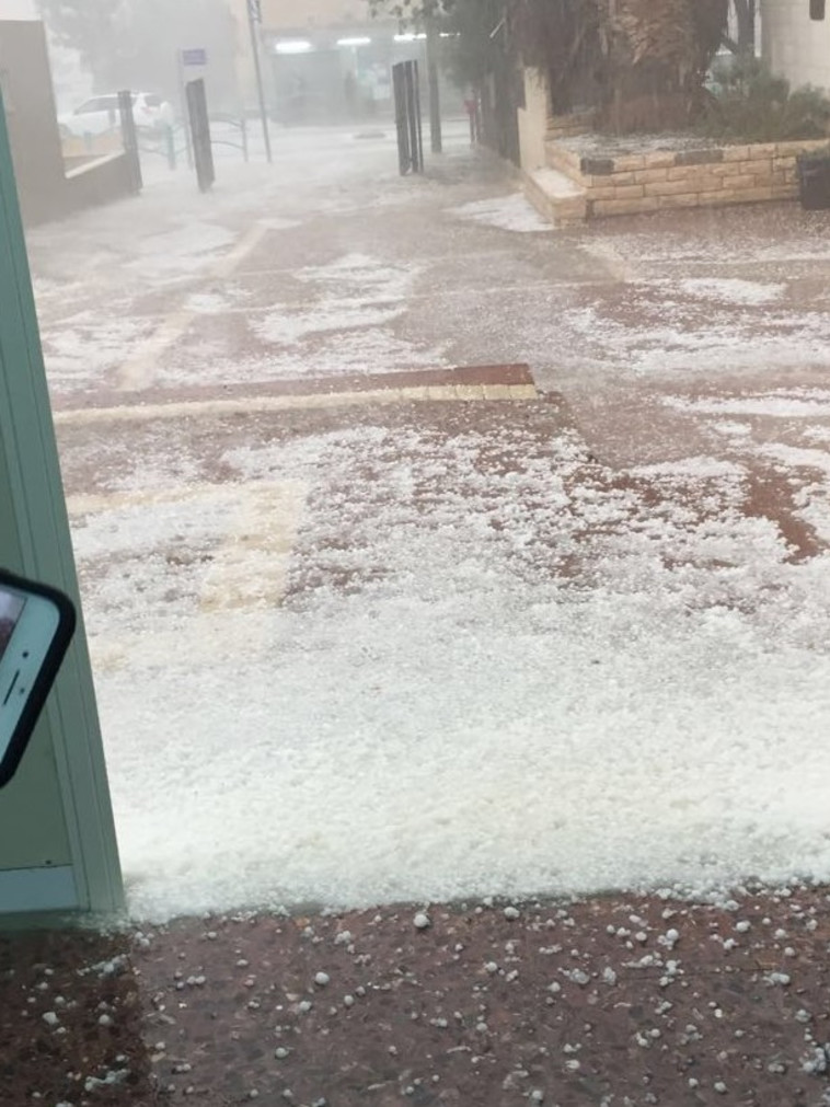 ברד בדימונה. צילום: טל אשכנזי 