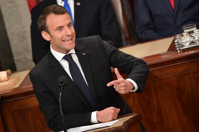 מקרון בקונגרס. צילום: AFP