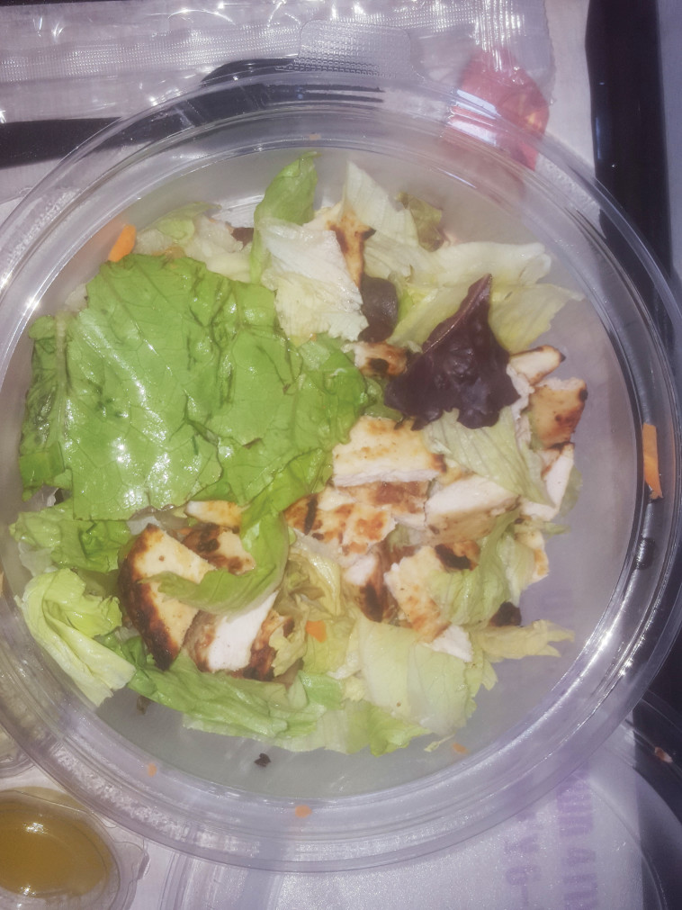 וכך זה מגיע במציאות. סלט מקדונלד'ס. צילום: אלון צרפתי