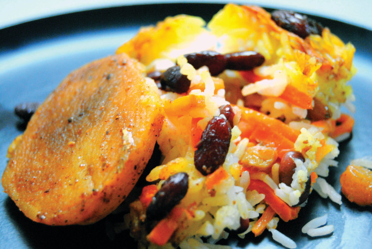 אורז עם שעועית אדומה וגזר 