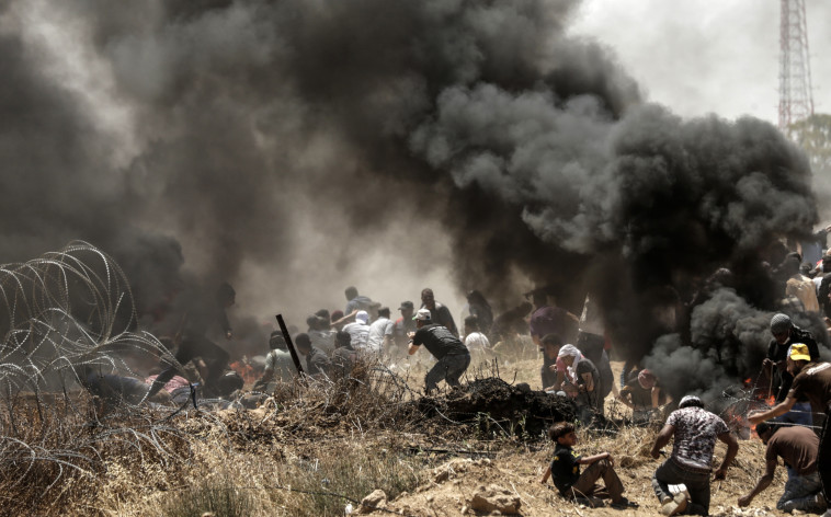 עימותים בגבול רצועת עזה. צילום: AFP עימותים בגבול רצועת עזה. צילום: AFP