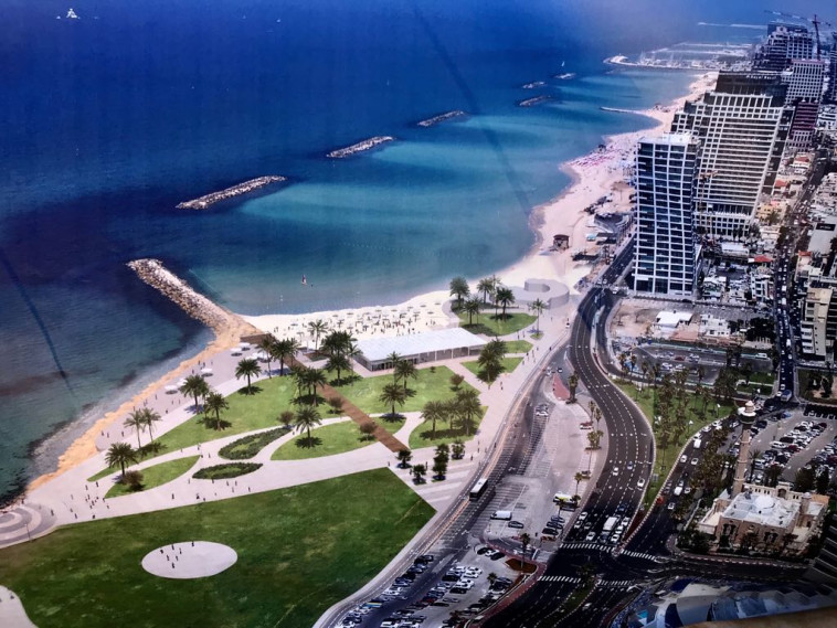 הדמיית הטיילת בתל אביב לאחר הריסת הדולפינריום. צילום: אבשלום ששוני