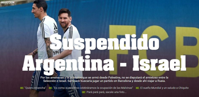 הדיווח בארגנטינה. צילום מסך