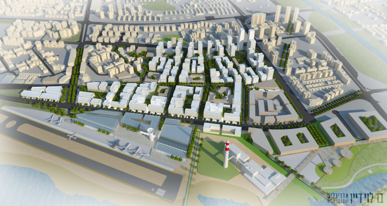 הדמיה שדה דב. קרדיט: בר לוי דיין אדריכלים ומתכנני ערים