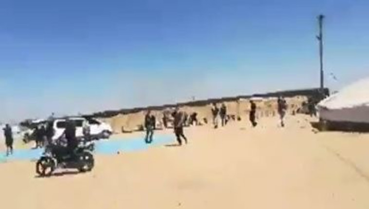 ירי על משגרי עפיפונים בעזה. צילום מסך 