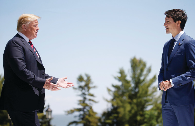 נשיא ארה&quot;ב דונלד טראמפ וראש ממשלת קנדה ג'סטין טרודו. קנדה תצטרף להסכם? צילום: רויטרס