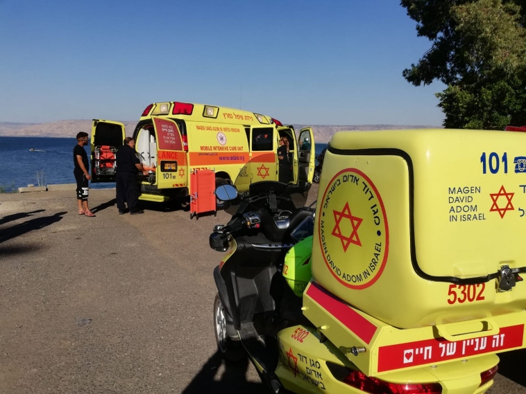 מקום הטביעה בכנרת. צילום: תיעוד מבצעי מד&quot;א