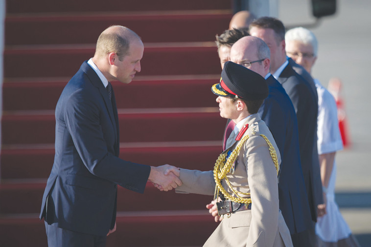 הנסיך וויליאם נוחת בישראל. צילום: הדס פרוש, פלאש 90 