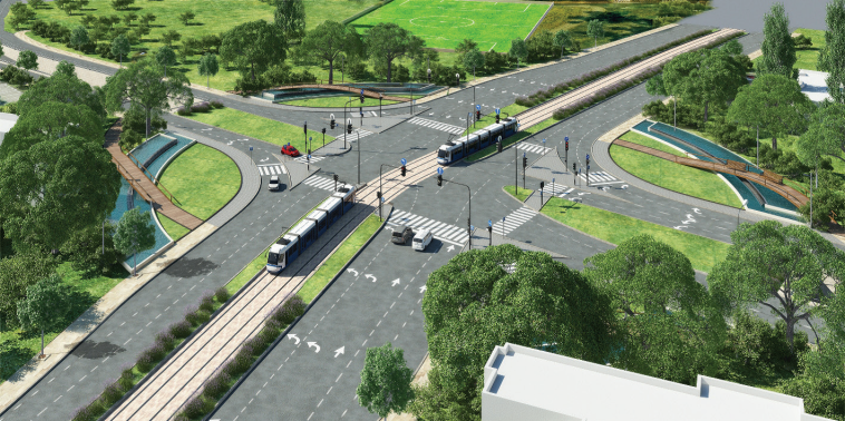 הדמיה הקו הירוק בחולון. צילום: נט&quot;ע