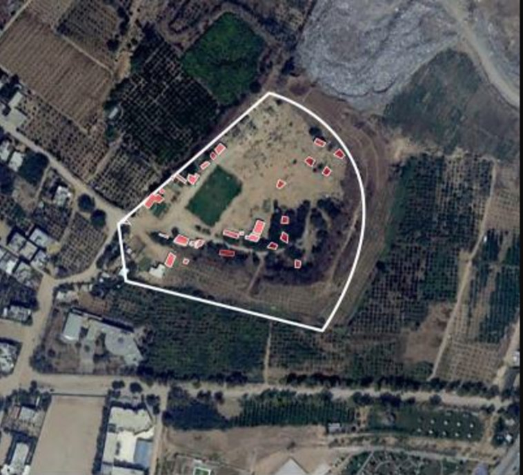 תצלום אוויר של מפקדת גדוד חמאס בבית להייא. צילום:דובר צה&quot;ל