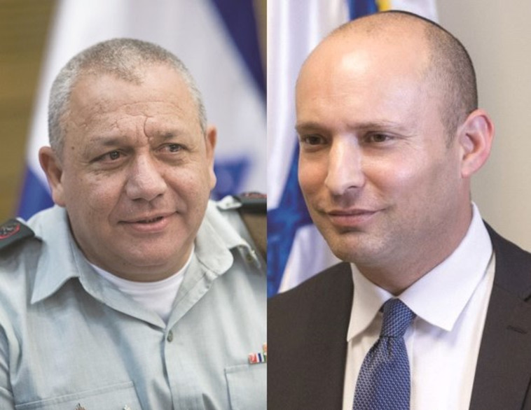 נפתלי בנט ואיזנקוט. הויכוח בקבינט הודלף כדי לפגוע בשר החינוך? צילום: מרק ישראל סלם, יונתן זינדל, פלאש 90