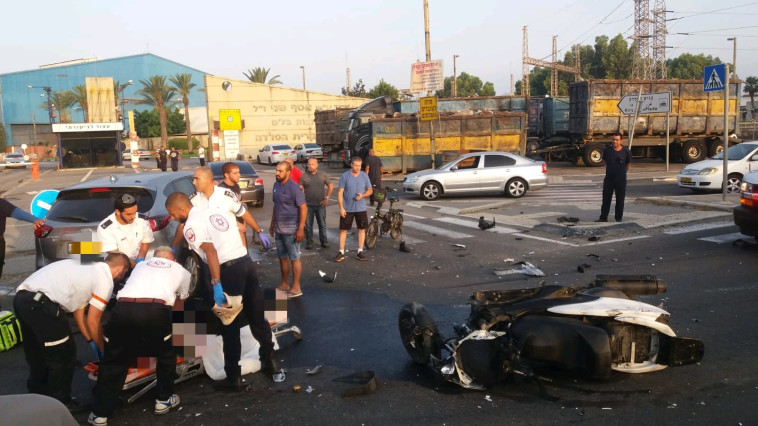 זירת התאונה. צילום: מד"א