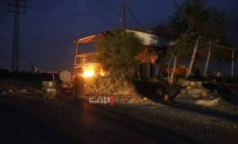 יעד חמאס שהותקף. קרדיט: רשתות ערביות 