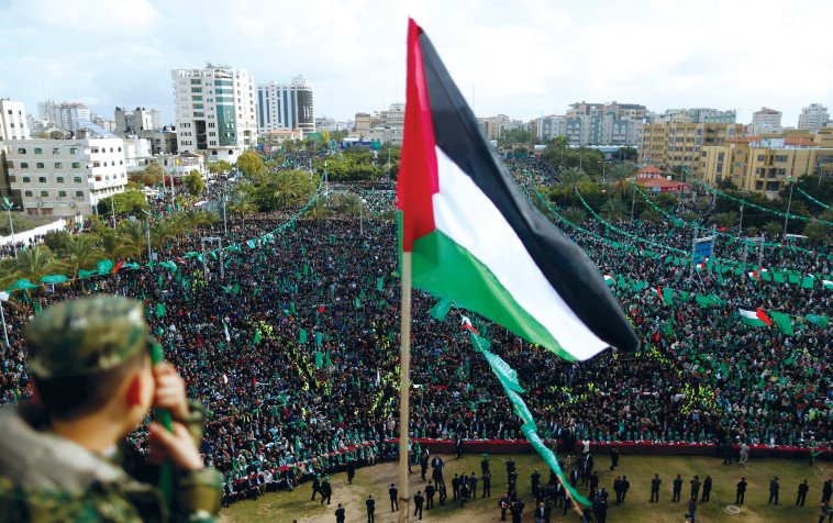 אירוע השנה ה-30 להקמת חמאס בעזה. צילום: רויטרס
