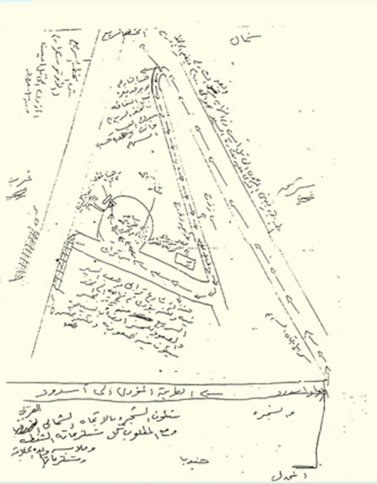 המפה שצייר מוחמד נאסר לפי העיתון הכוויתי. צילום מסך