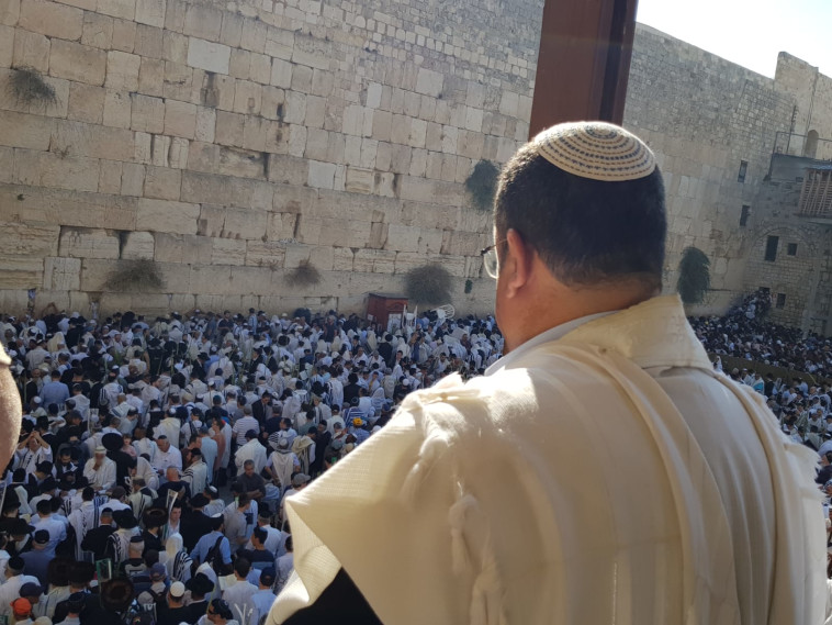 משה ליאון בכותל. צילום: ללא