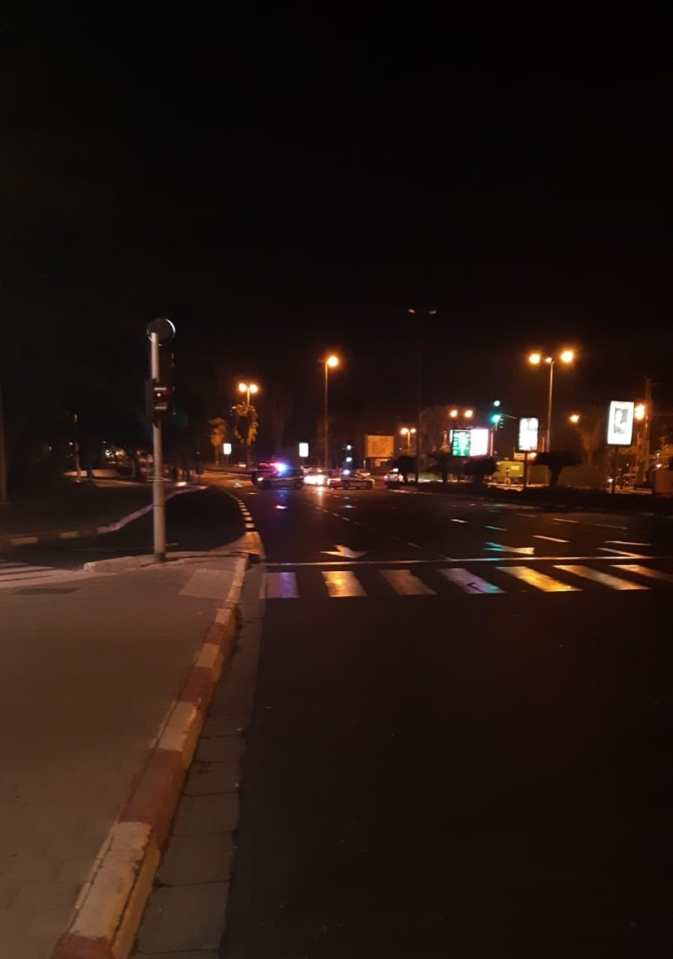 זירת התאונה בתל אביב בה היה מעורב יצחק אספה . צילום: מרים אלסטר, פלאש 90