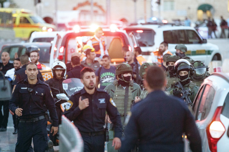  ירושלים לאחר פיגוע הדקירה בשער שכם, יוני 2017. צילום: יונתן זינדל, פלאש 90