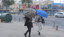 גשם ורוחות בתל אביב
