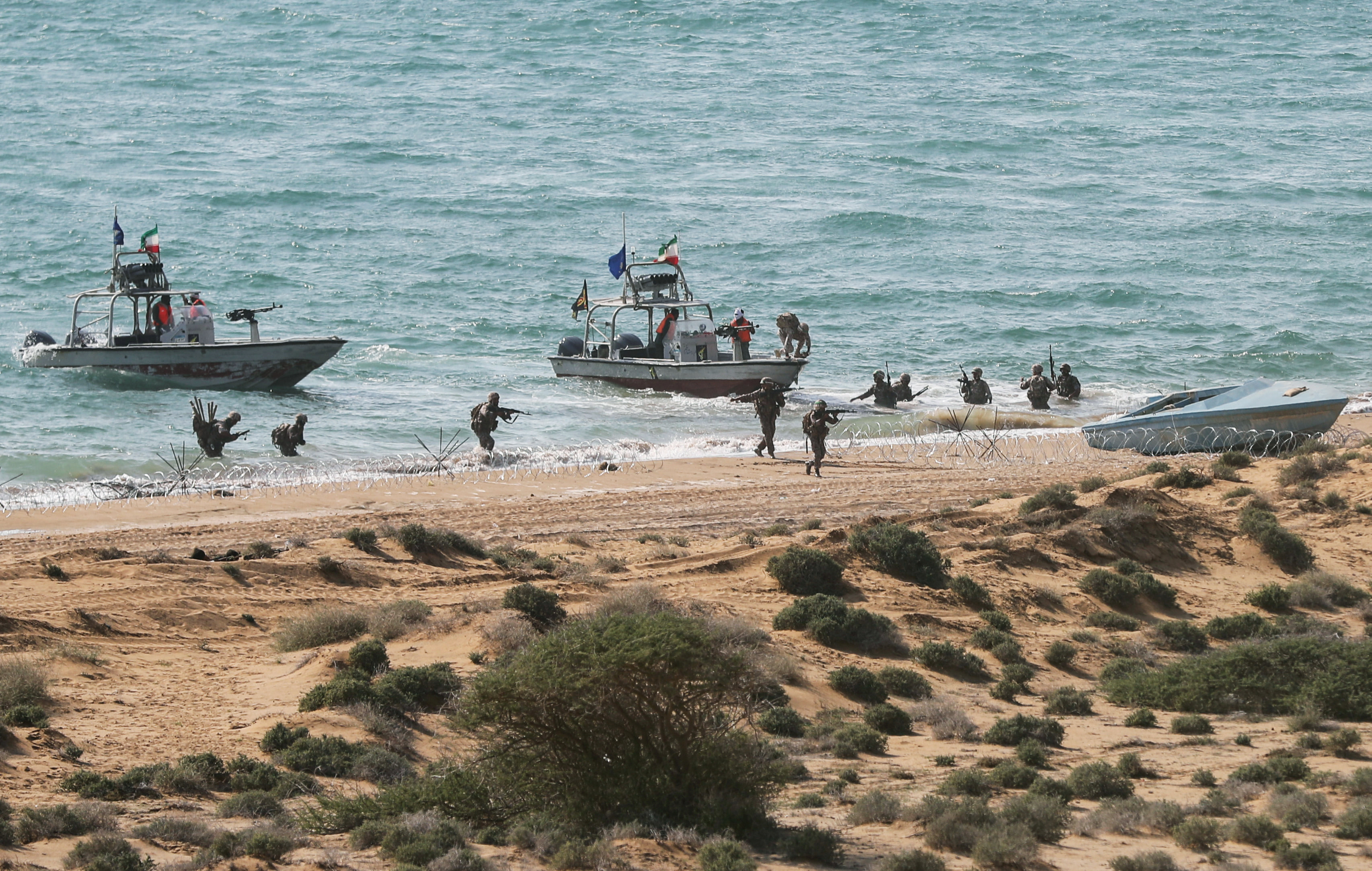 תרגיל צבאי של משמרות המהפכה. צילום: רויטרס