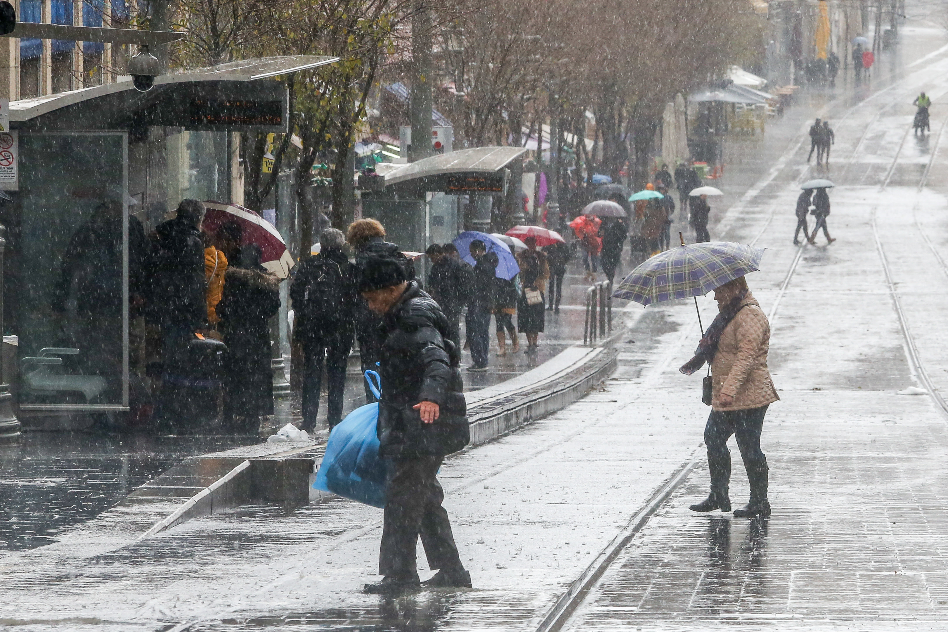 גשם בירושלים. צילום: מרק ישראל סלם