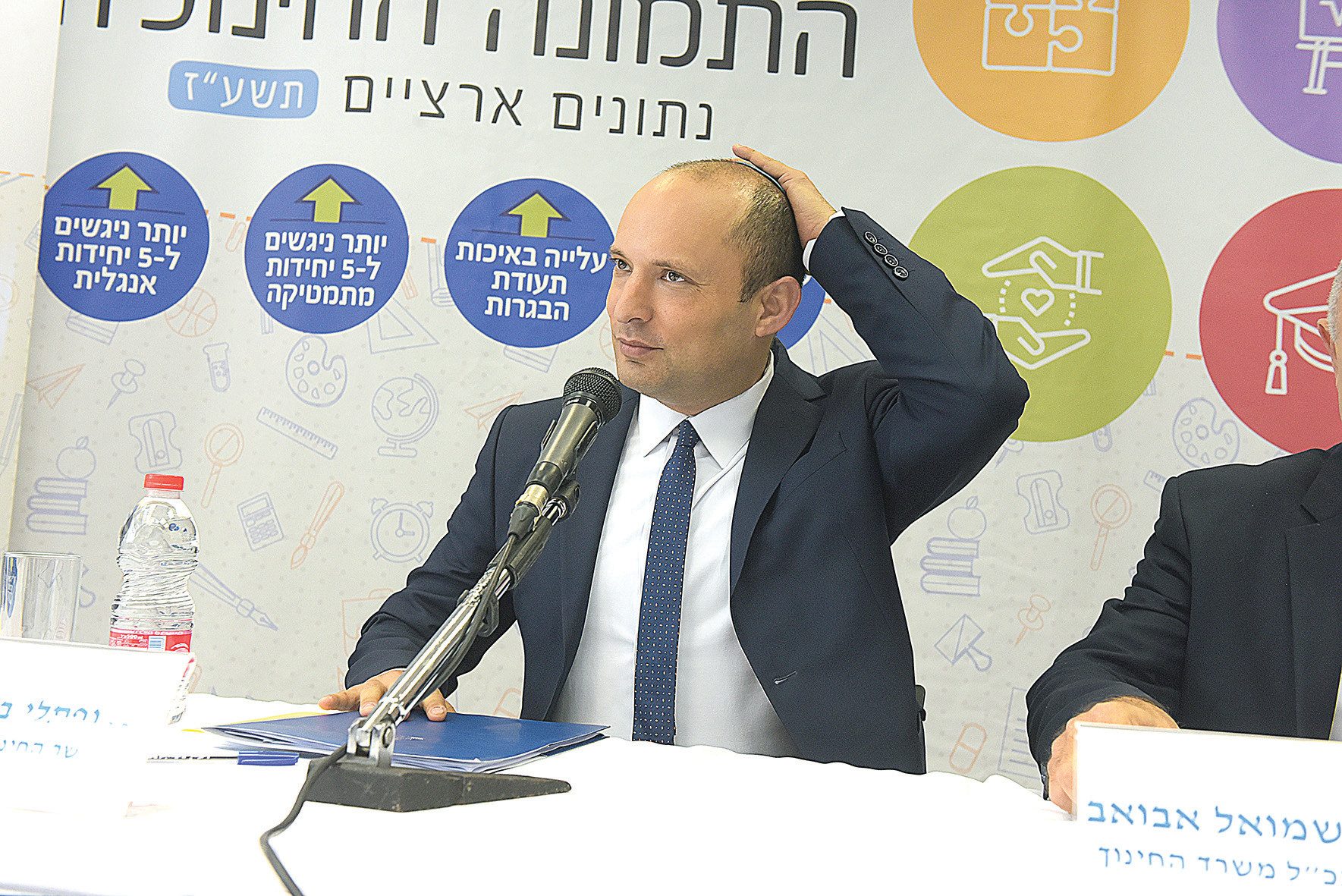 בנט תופס את הכיפה. צילום: אבשלום ששוני