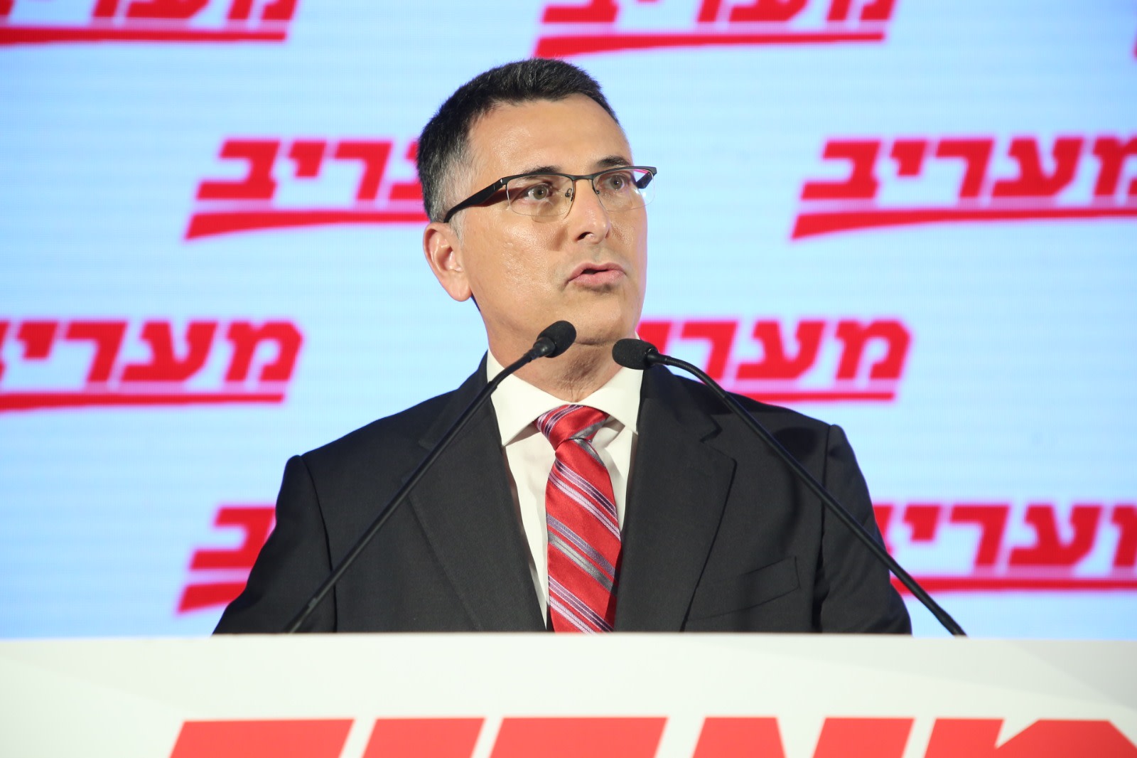 ח"כ גדעון סער בכנס מעריב. צילום: אלוני מור