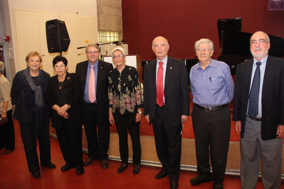 אשר גרוניס, אהרון ברק, יאיר גרין, עדה שפיצר, ינעם ליף, מרים נאור ודורית בייניש (צילום: יונתן דרור)