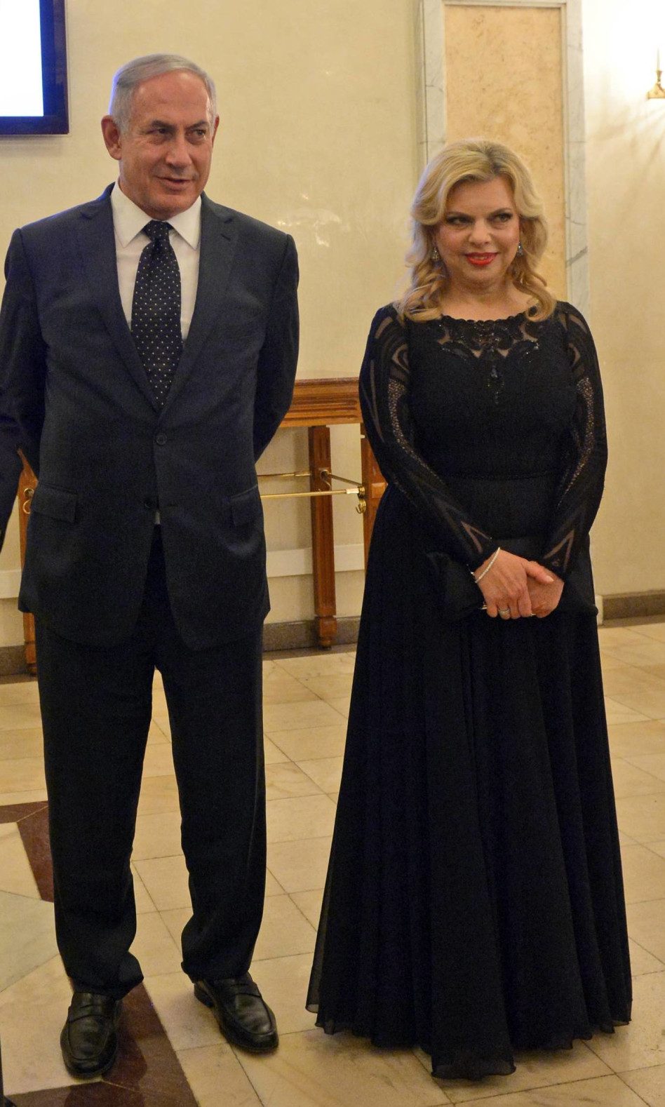 שמלה והילולה. שרה ובנימין נתניהו (צילום: לע"מ)